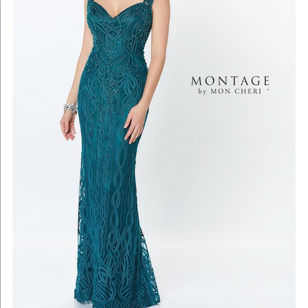 Montage by Mon Cheri 119953 Emerald Green size 12 NWT Mother of bride